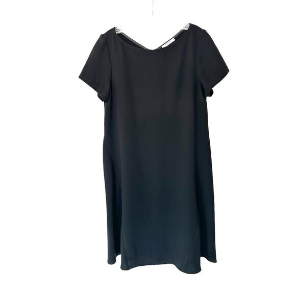 MM Lafleur Black Eliza Short Sleeve Career Office Relaxed Dress Size Medium - Picture 2 of 10